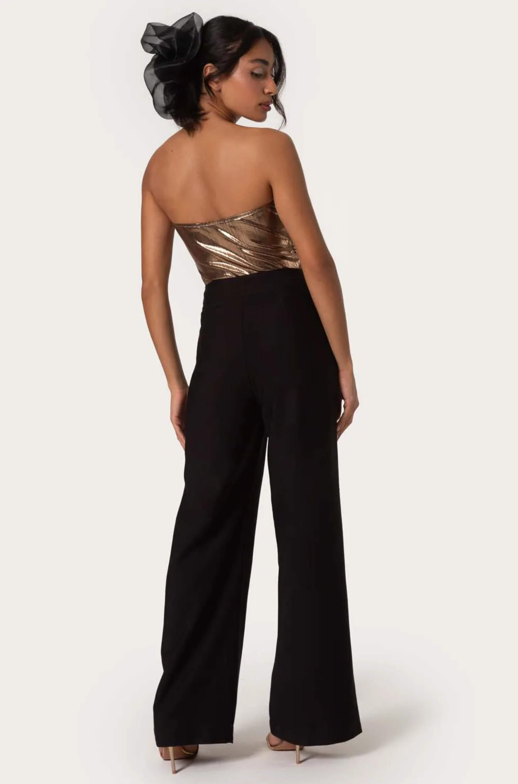 Calça Alfaiataria Feminina Preta com Cintura Alta