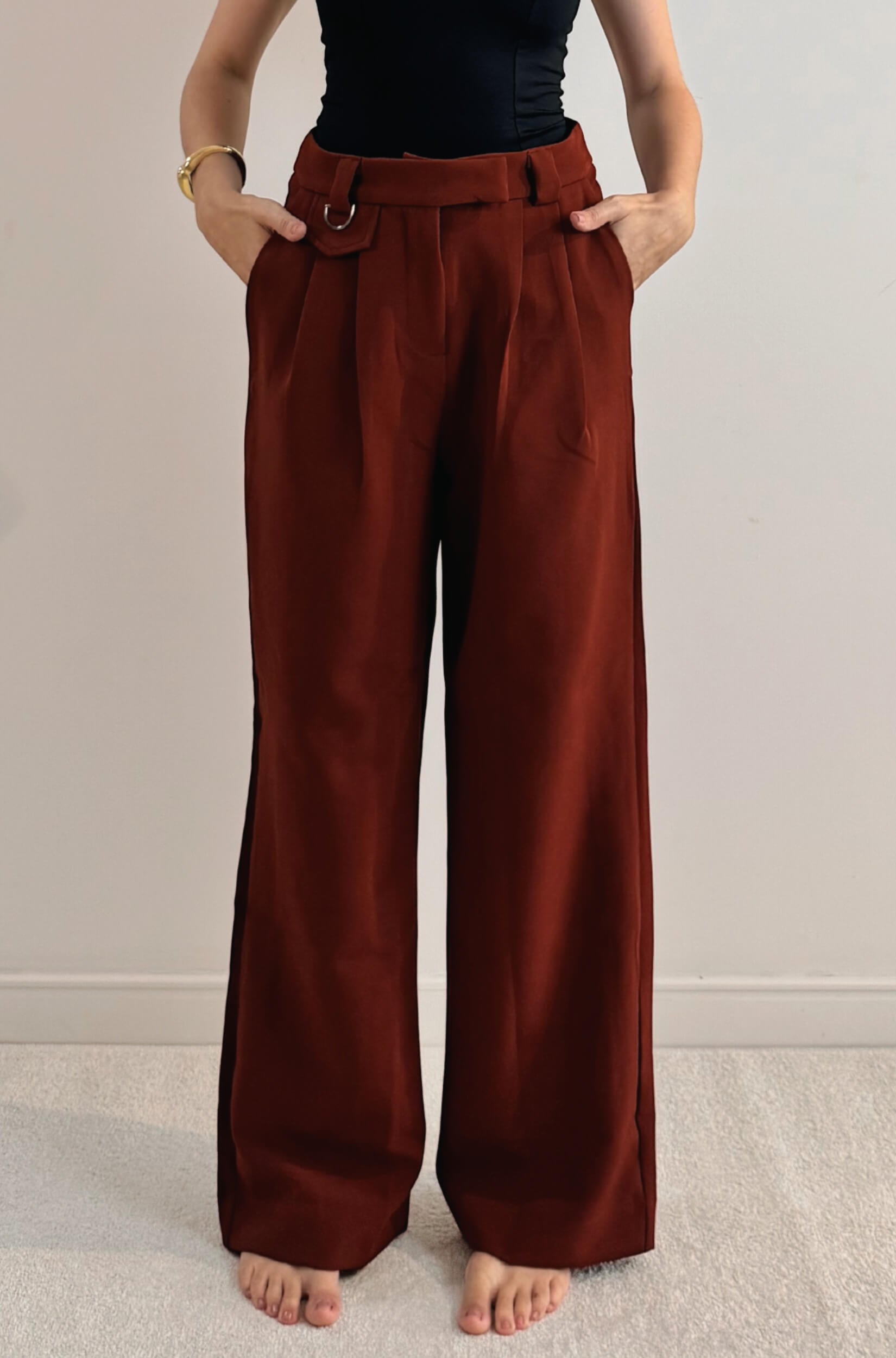 Calça Alfaiataria Feminina Terracota
