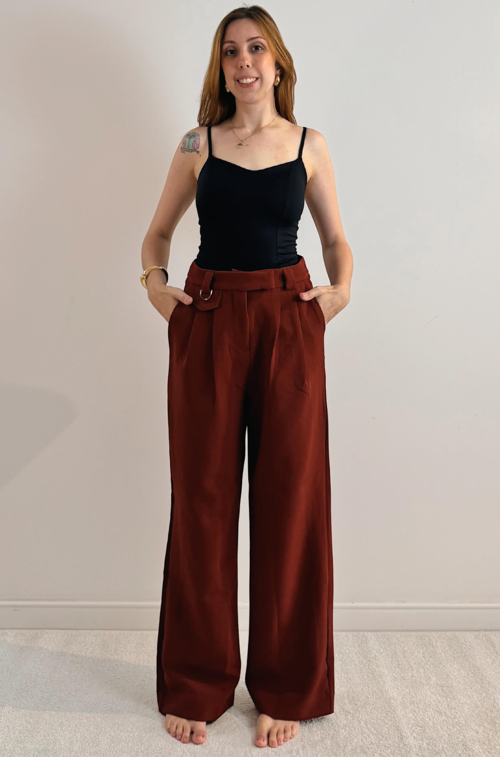 Calça Alfaiataria Feminina Terracota