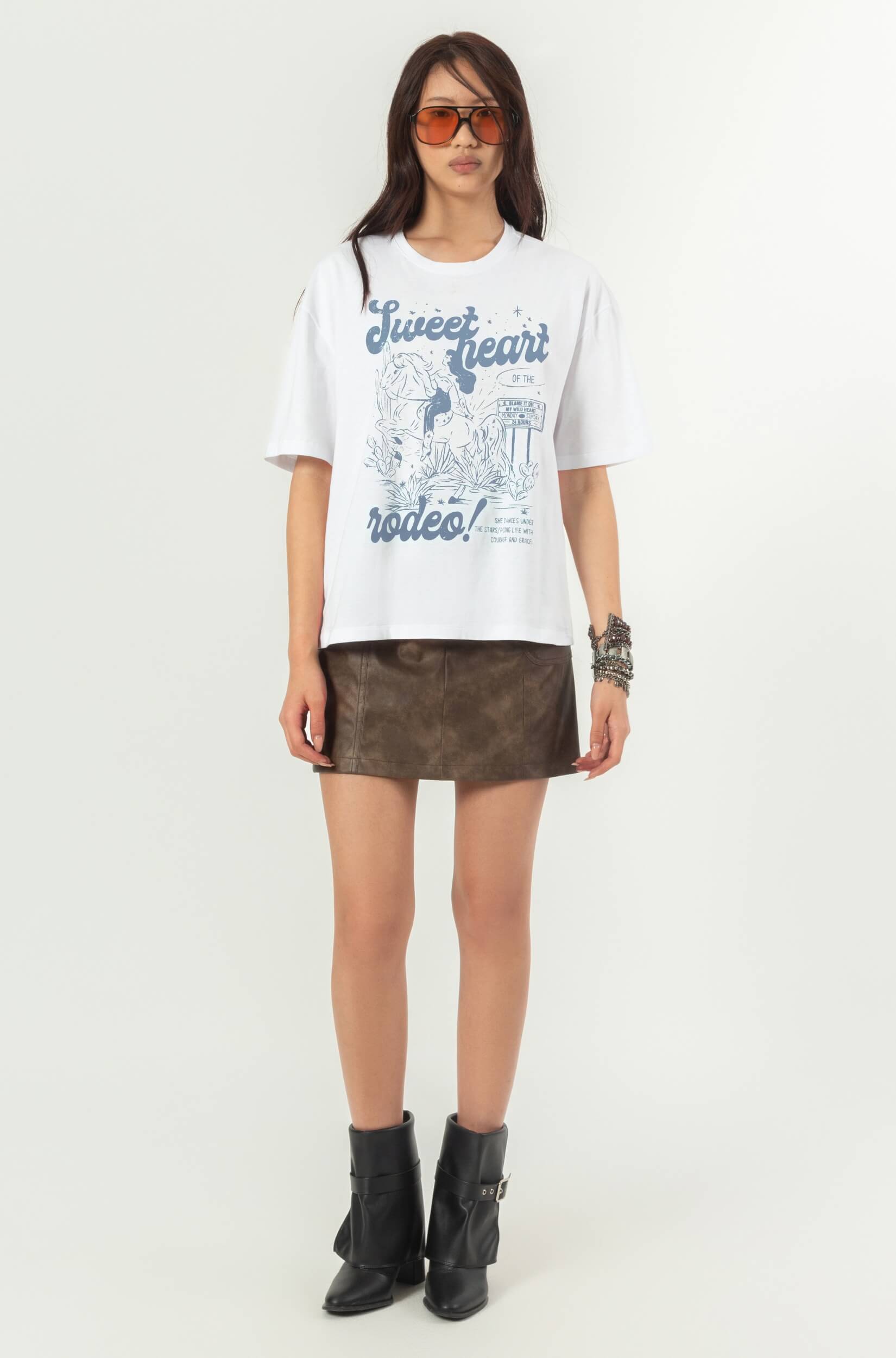 Camiseta Estampada Feminina Branca Sweet Heart
