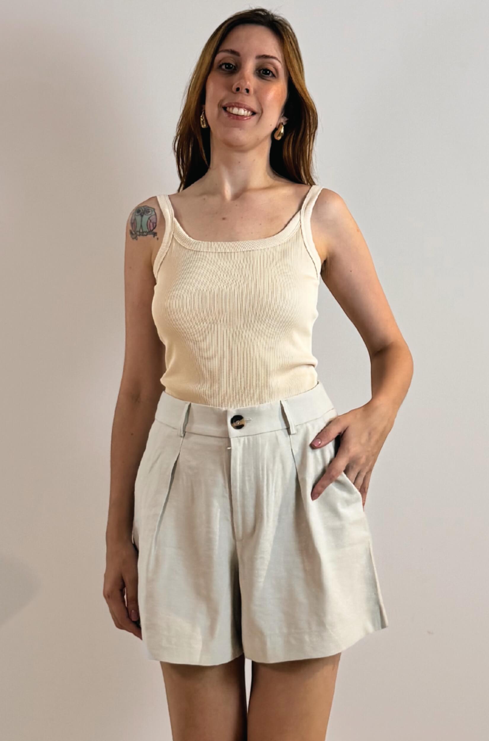 Regata Canelada Feminina Off White