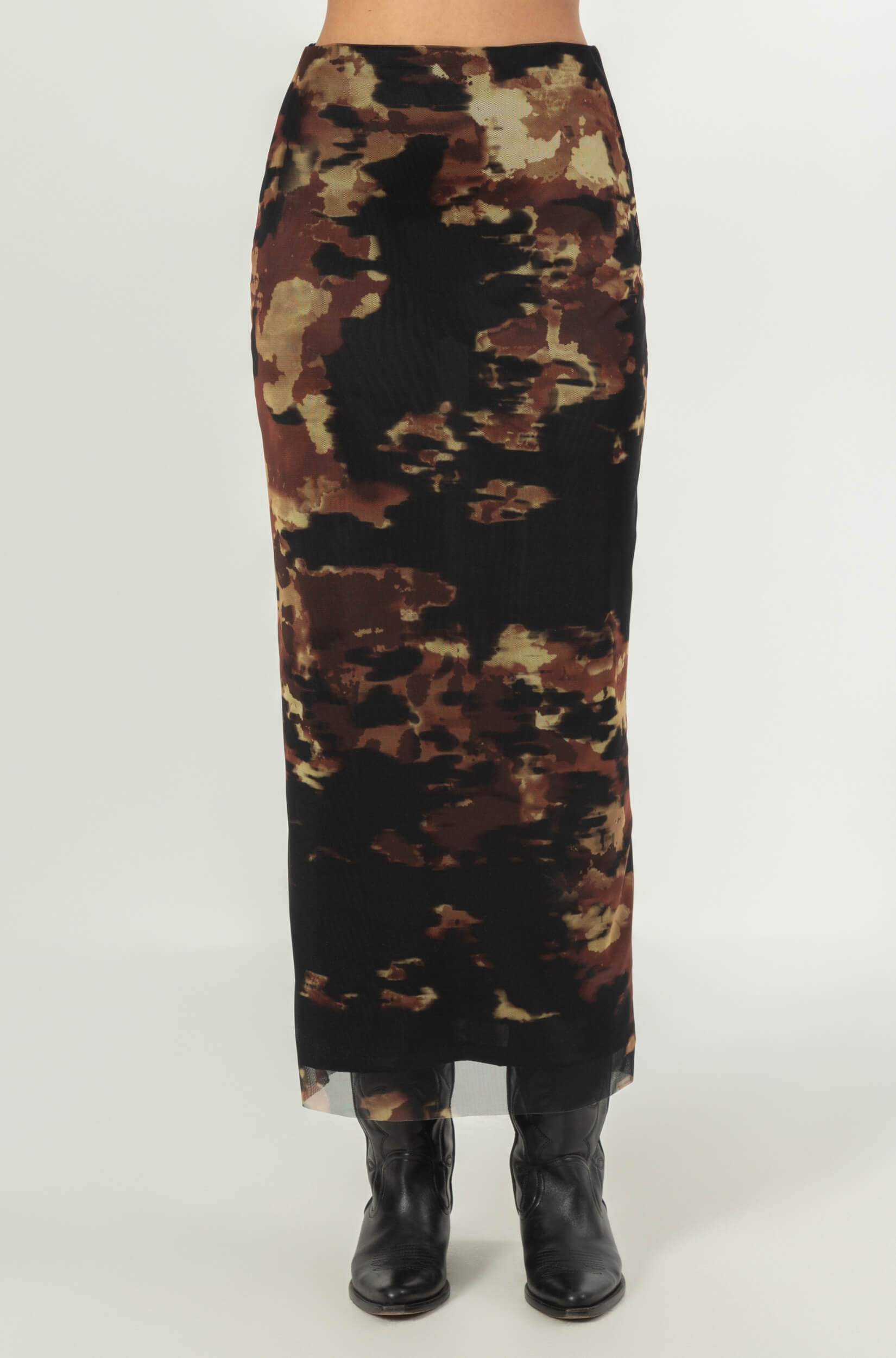 Saia Tule Longa Feminina Estampada Blurred