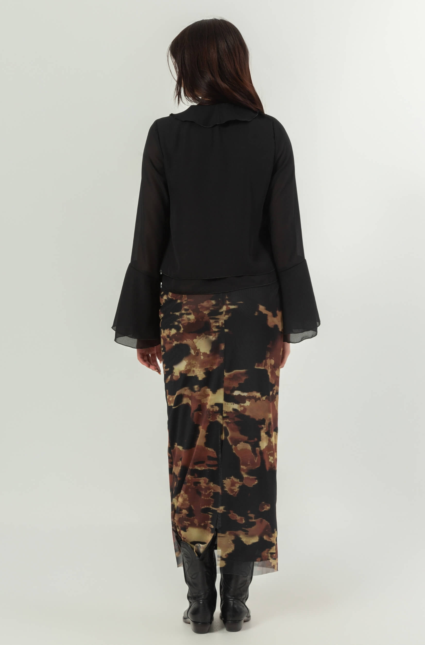 Saia Tule Longa Feminina Estampada Blurred
