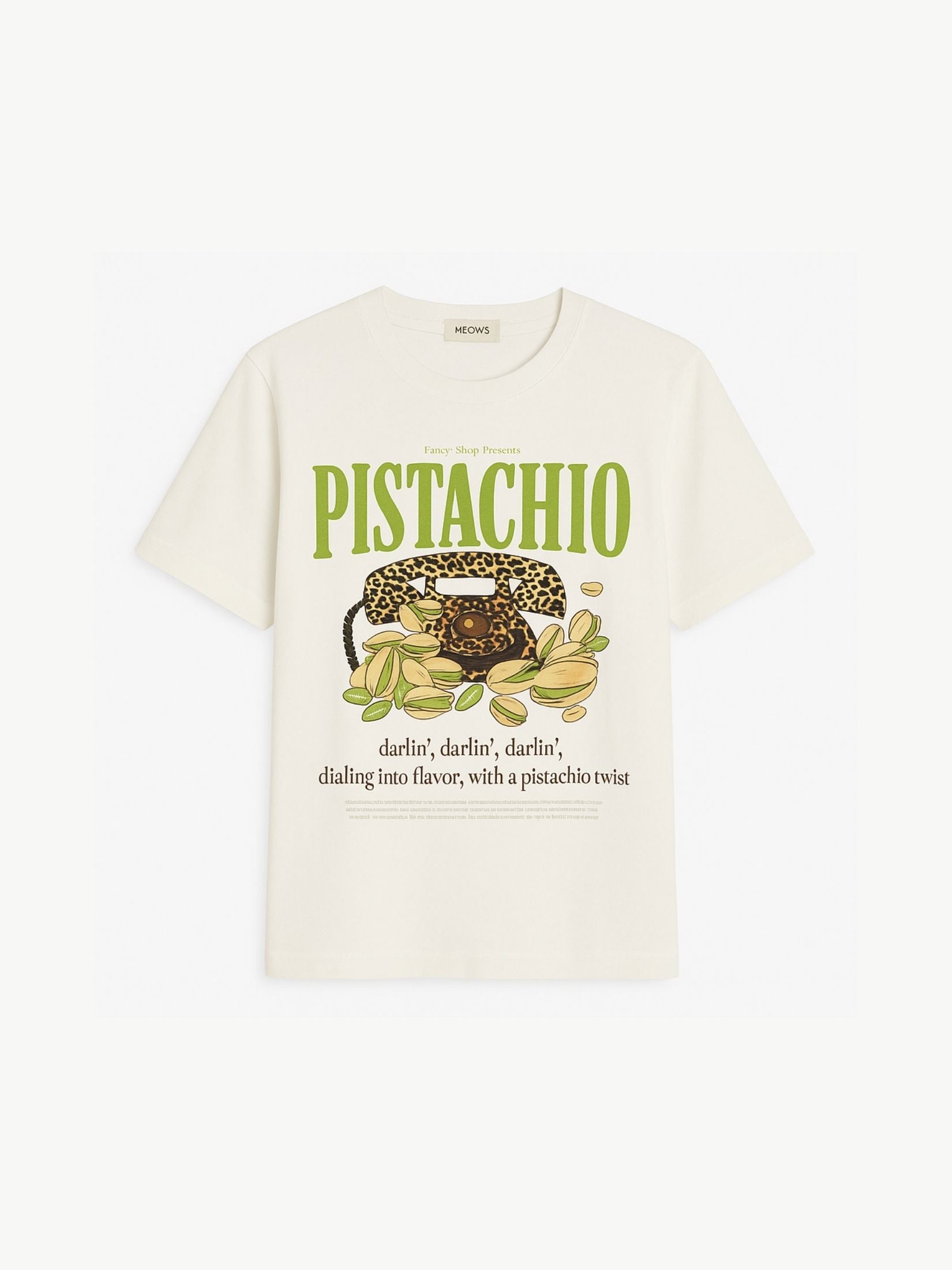 Camiseta Estampada Feminina Pistachio Branca