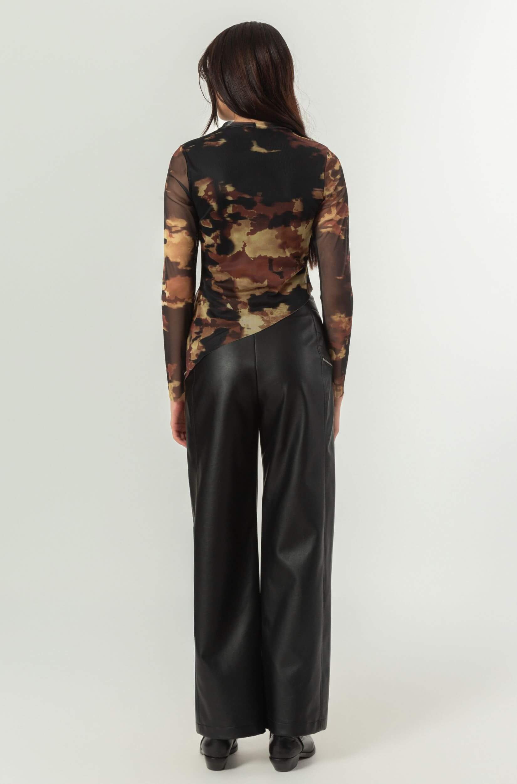 Blusa Tule Manga Longa Feminina Blurred