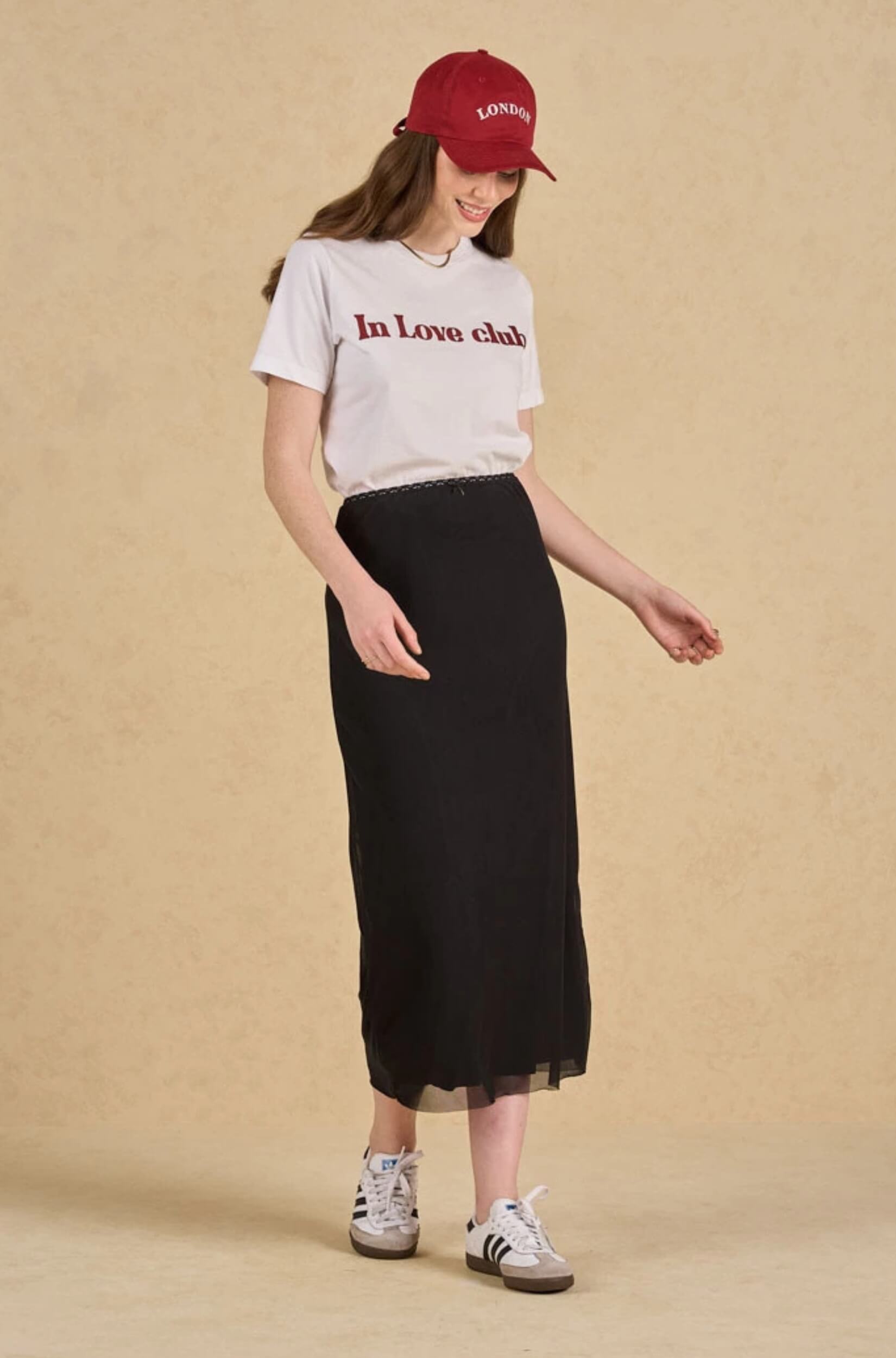 Saia Midi Tule Feminina Renda Preta